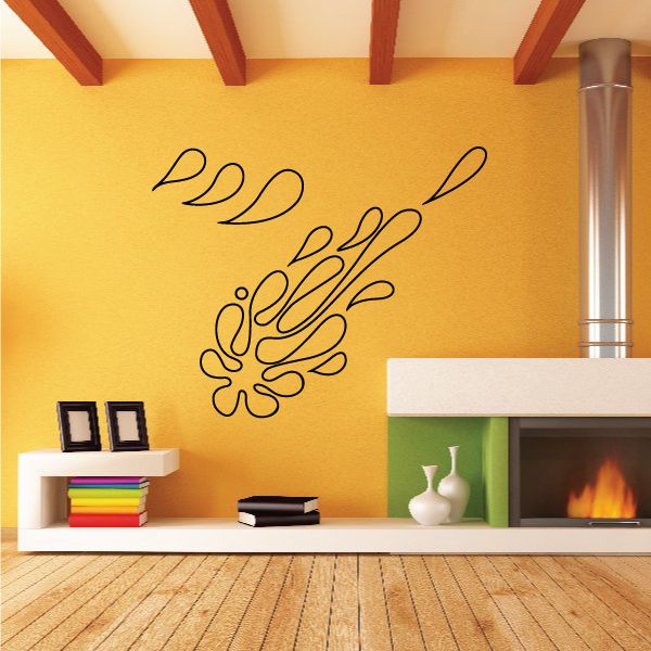 Pinstripe vinyl decal with stylized swoosh and flame, black