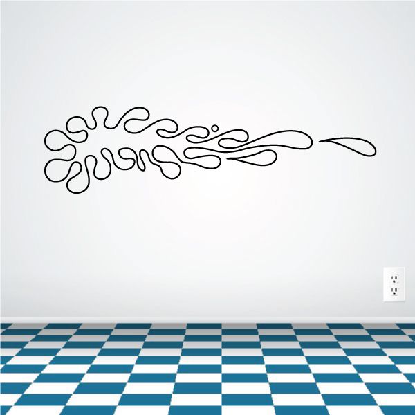 Pinstripe vinyl decal with black flame-like swirl design