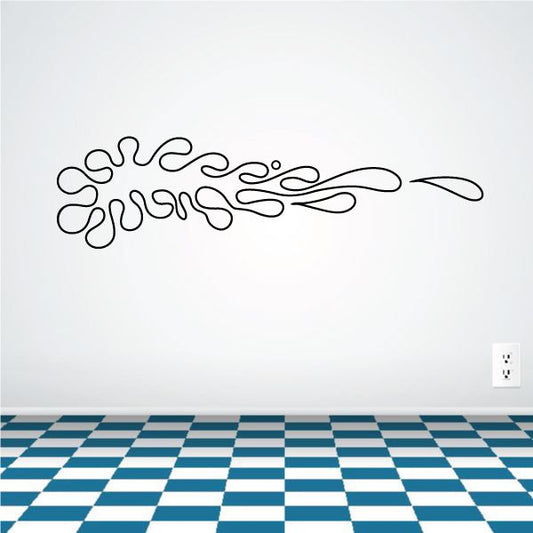 Pinstripe vinyl decal with black flame-like swirl design