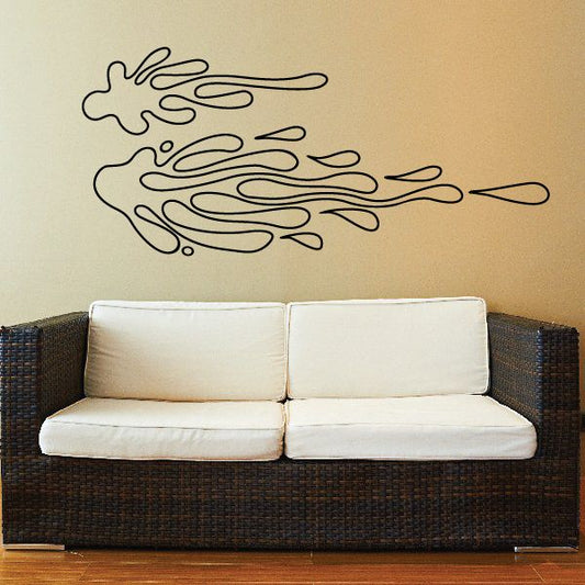 Black flame pinstripe vinyl decal with sweeping line details