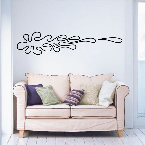 Black pinstripe vinyl vehicle decal with long swooping flame-like lines