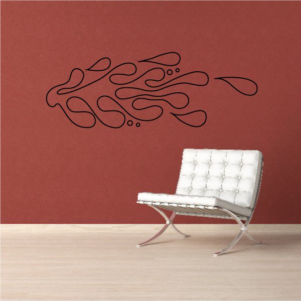 Vehicle pinstripe vinyl decal with black flame swirl line design