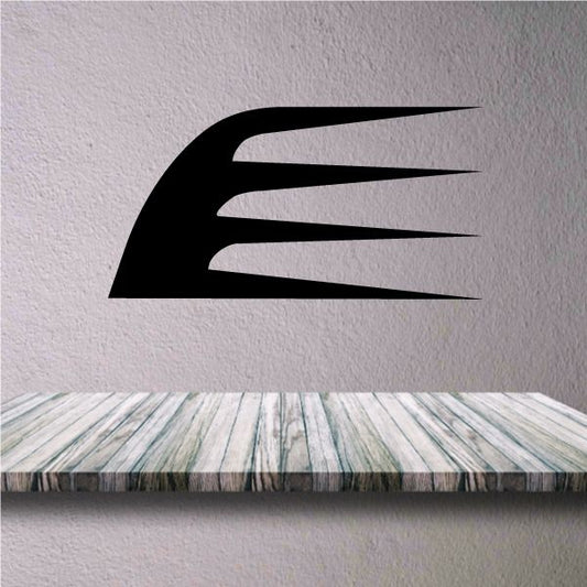 Black vehicle pinstripe vinyl decal with three arrow-like stripes