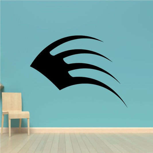 Black vehicle pinstripe vinyl decal with curved racing flame stripe graphic
