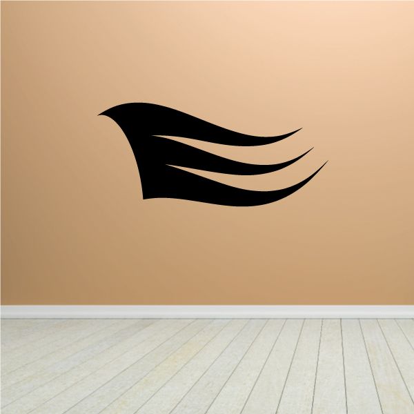 Black pinstripe vinyl decal with swooping wave line design