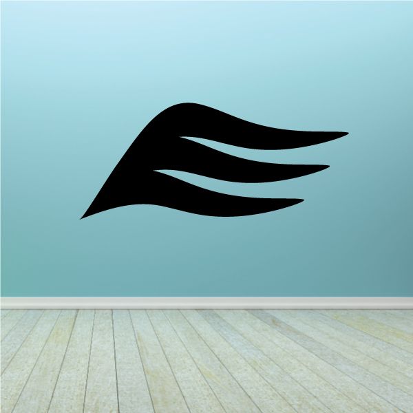 Black vehicle pinstripe vinyl decal with three swooping stripes