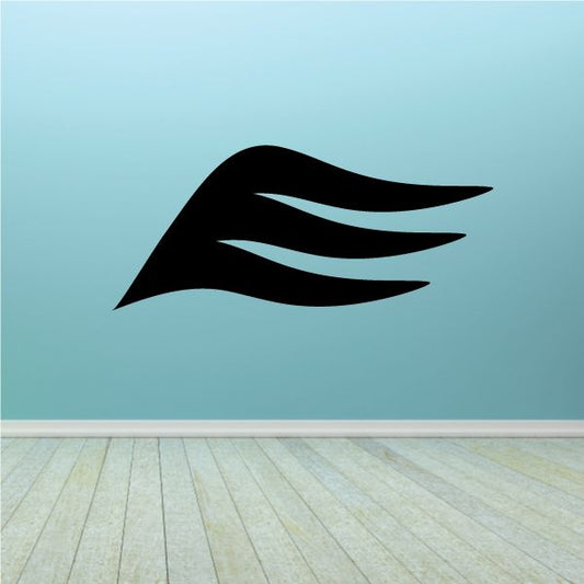 Black vehicle pinstripe vinyl decal with three swooping stripes