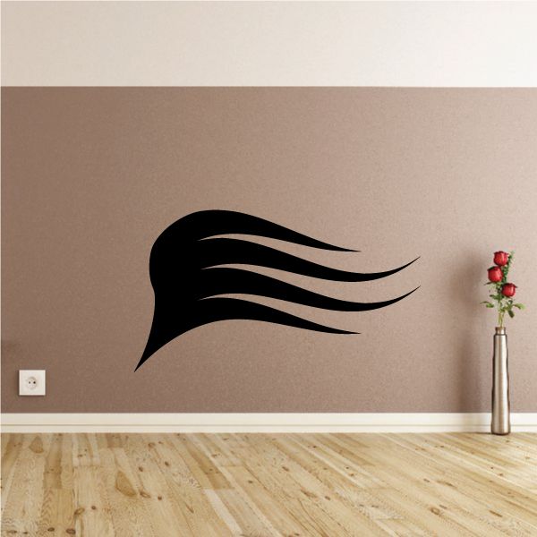 Vehicle pinstripe vinyl decal, black flame swirl design for vehicle or wall