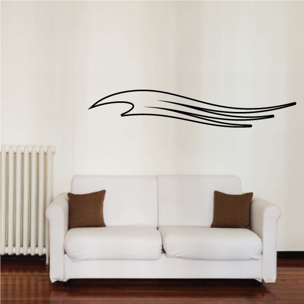 Car pinstripe vinyl decal with black swooping stripe lines