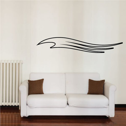 Car pinstripe vinyl decal with black swooping stripe lines