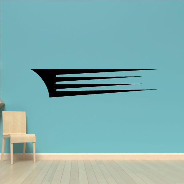 Vehicle pinstripe decal: black curved stripe with 3 horizontal lines