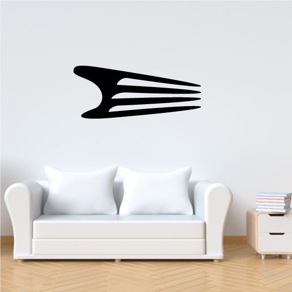 Black pinstripe vinyl vehicle decal with three horizontal stripes