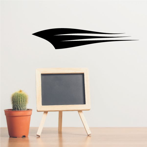 Vehicle pinstripe vinyl decal with two thin black swoosh stripes