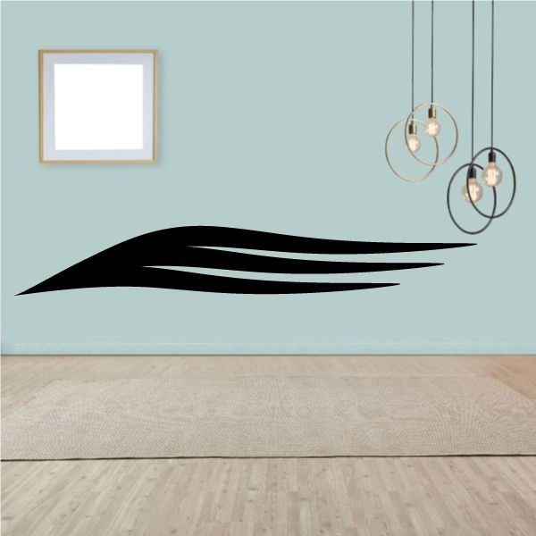 Black pinstripe vinyl decal with long sweeping lines for vehicle or wall