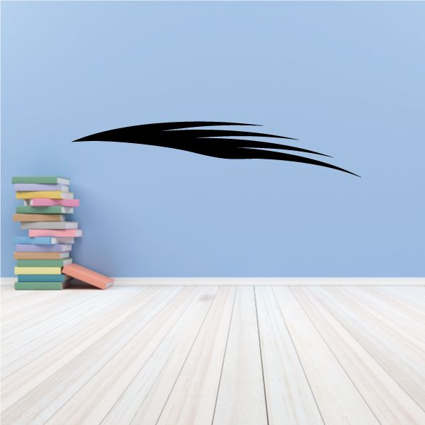 Vehicle pinstripe vinyl decal, black swoosh stripe with curved lines