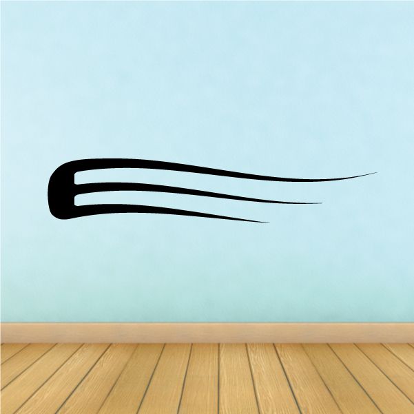 Black vinyl pinstripe decal with curved racing stripe, single piece