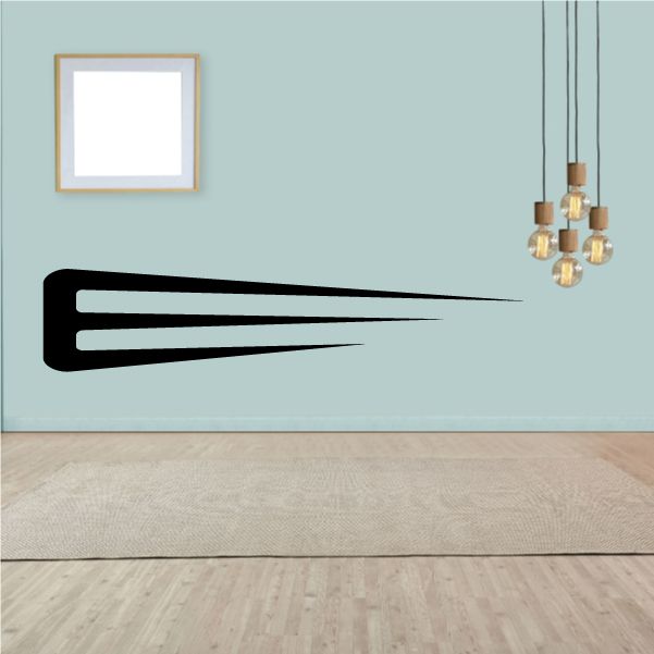 Vehicle pinstripe vinyl decal, black triple stripe wall decal