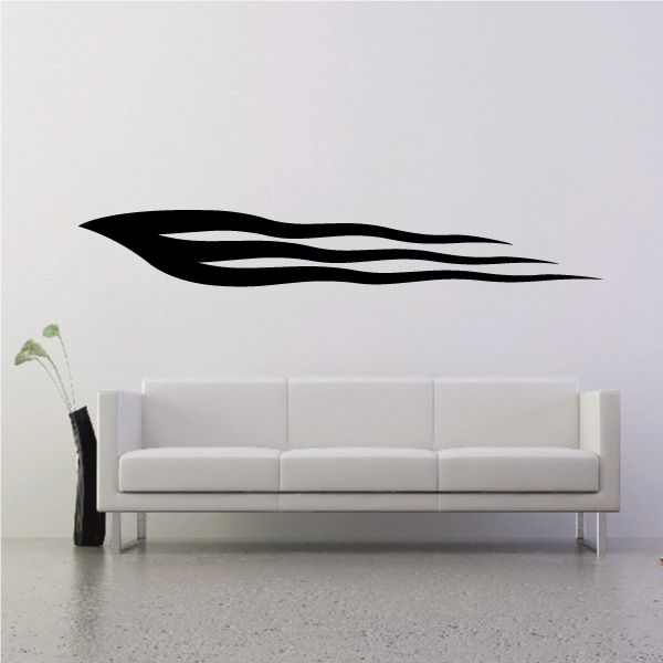 Vehicle pinstripe vinyl decal with black stylized stripe graphic