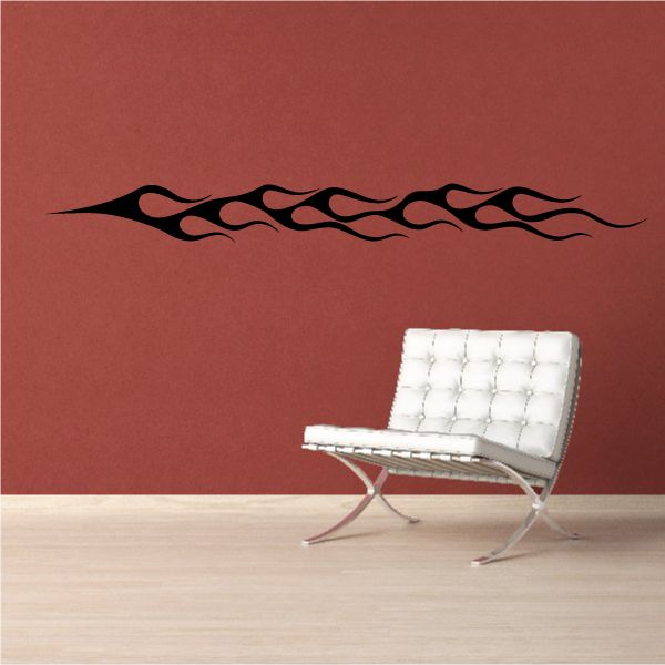 Black flame pinstripe vinyl decal with flowing stripe design