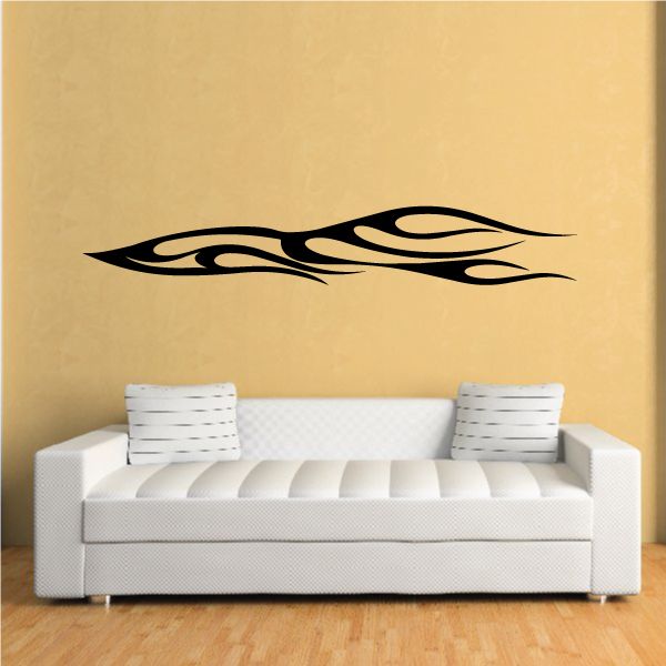 Pinstripe vinyl decal with black flame stripe graphic