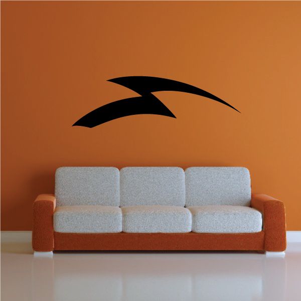 Black pinstripe-style vinyl vehicle decal with curved swoosh graphic