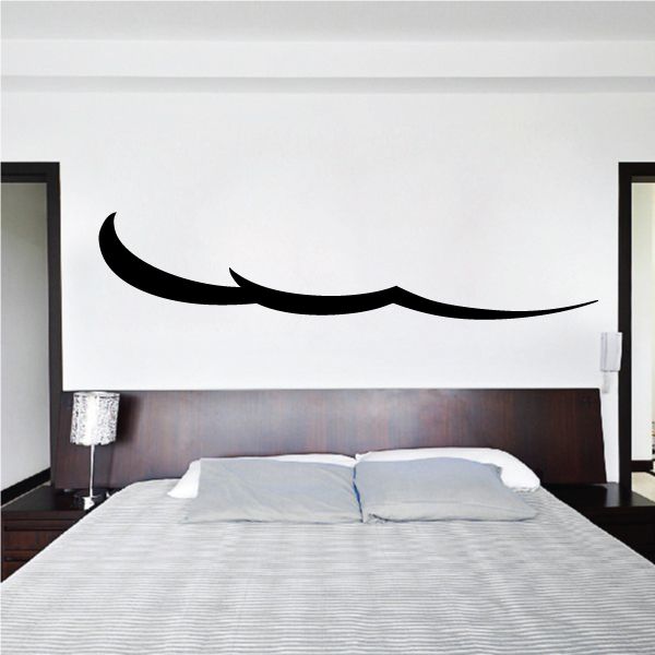 Black curved pinstripe vinyl decal for vehicle
