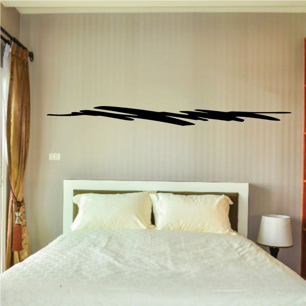 Black pinstripe vinyl vehicle decal with swoosh lines