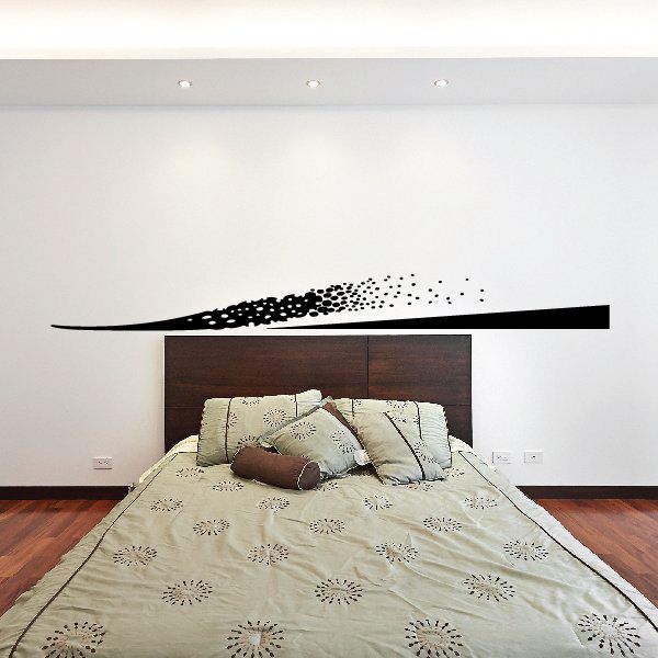 Black vehicle pinstripe vinyl decal with dotted graphic strip, long horizontal shape
