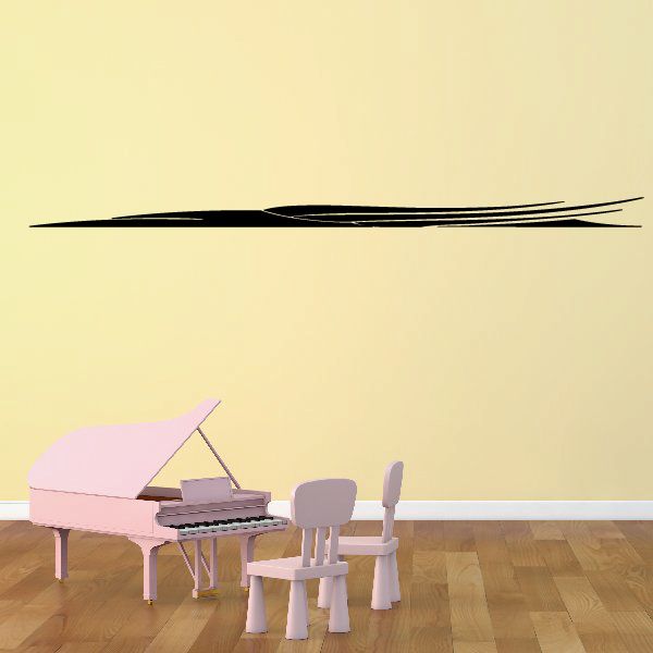 Black vehicle pinstripe vinyl decal, long thin stripe with layered lines