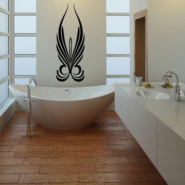 Black flame swirl vinyl decal sticker for wall or vehicle