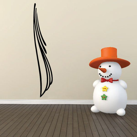 Black pinstripe vinyl decal with curved racing stripe lines