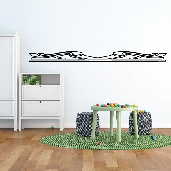 Vehicle pinstripe vinyl decal with black racing stripe outline for wall use