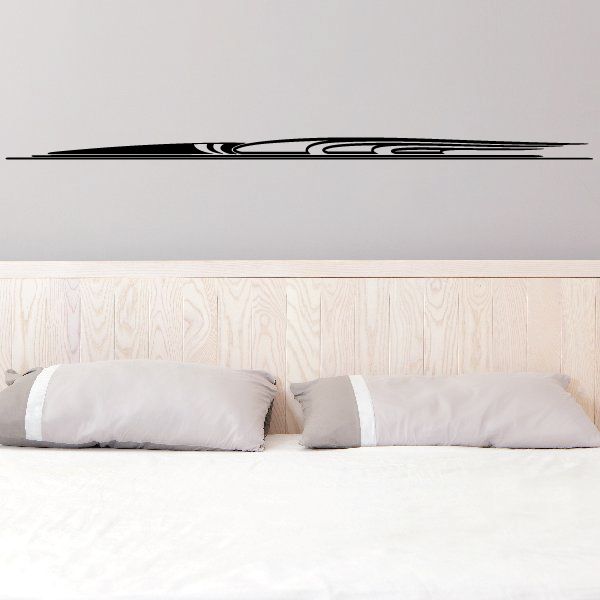Pinstripe vinyl decal strip with black and gray curved pinstripe lines