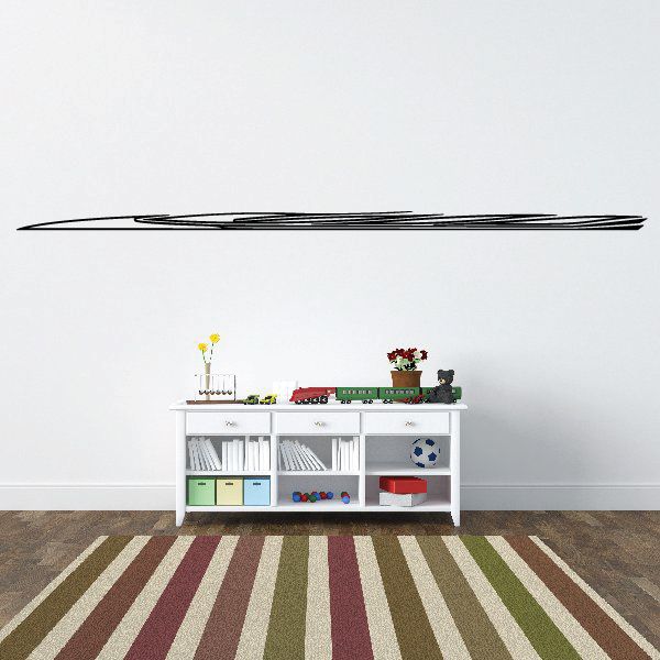 Pinstripe vinyl decal with long black-and-gray stripe swoosh