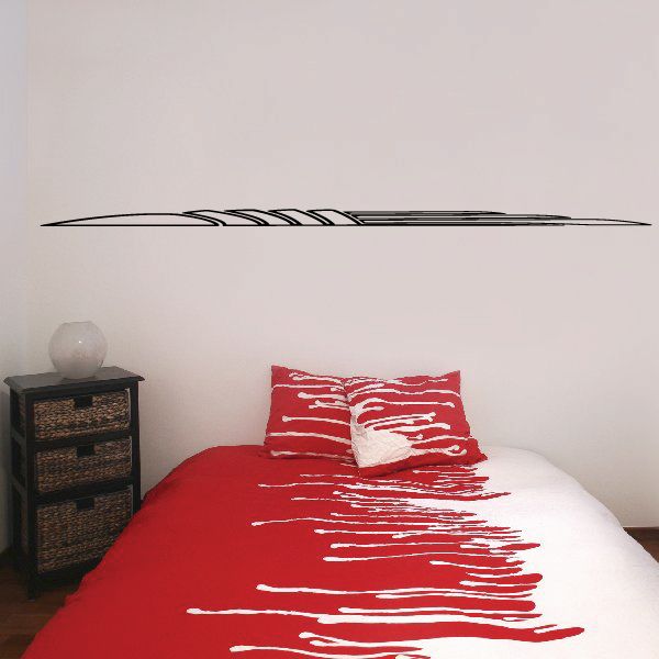 Vinyl pinstripe decal with red and white horizontal stripe design