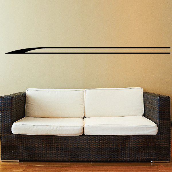 Pinstripe vinyl decal with two thin black parallel lines