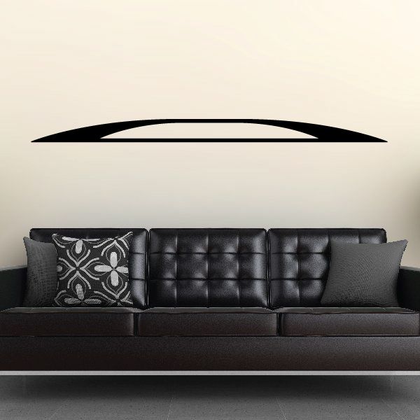 Black vehicle pinstripe vinyl decal stripe with curved ends, smooth glossy shape
