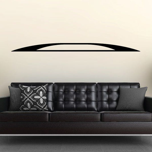 Black vehicle pinstripe vinyl decal stripe with curved ends, smooth glossy shape