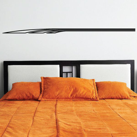 Black pinstripe vinyl decal with thin angled stripe and swoosh accents