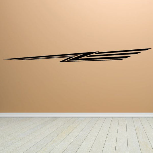 Black vehicle pinstripe vinyl decal with stylized arrow stripe graphic
