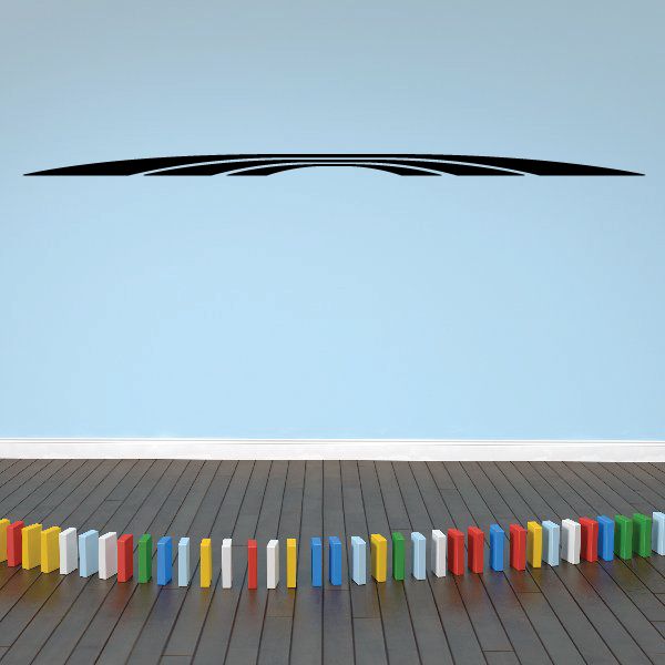 Vehicle pinstripe vinyl decal, black swoosh stripe for cars or walls