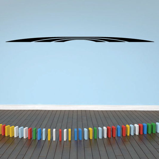 Vehicle pinstripe vinyl decal, black swoosh stripe for cars or walls