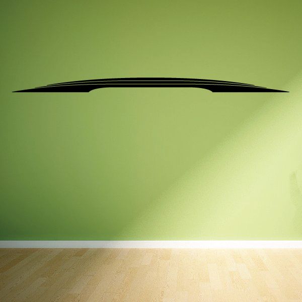 Black pinstripe vinyl decal, thin arched stripe