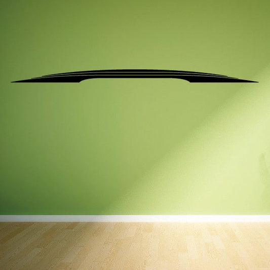 Black pinstripe vinyl decal, thin arched stripe