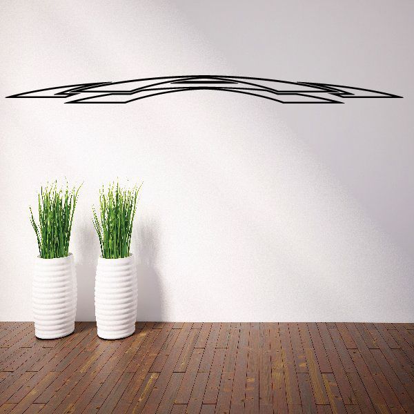 Vehicle pinstripe vinyl decal, black swoosh stripe with curved lines