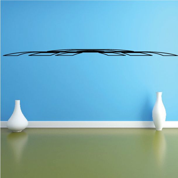 Vehicle pinstripe vinyl decal: thin black stripe with angled pinstripe pattern