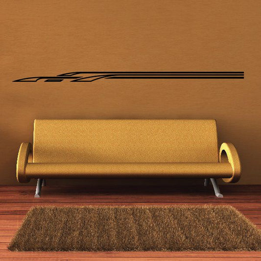 Pinstripe vinyl decal with long black stripe design