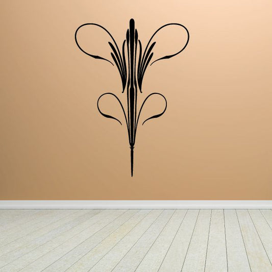 Black ornate pinstripe vinyl decal, scroll style for vehicle or wall