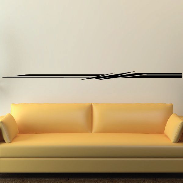 Black pinstripe vinyl decal strip with sharp angled ends
