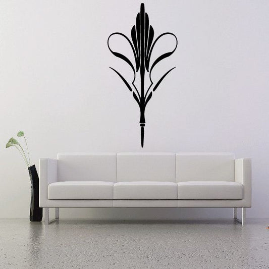 Black fleur-de-lis pinstripe vinyl decal